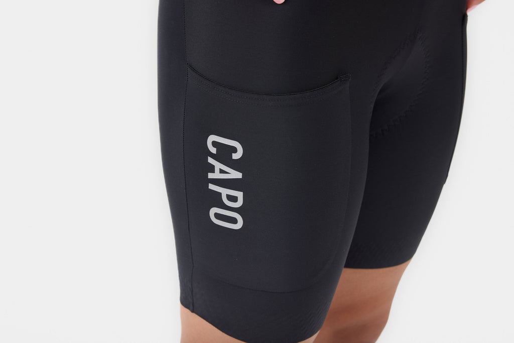 Super Corsa Race Women's Drop Tail Cargo Bib Shorts - Black
